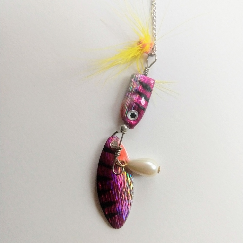 Fishing lures jewelry, pendant with chain